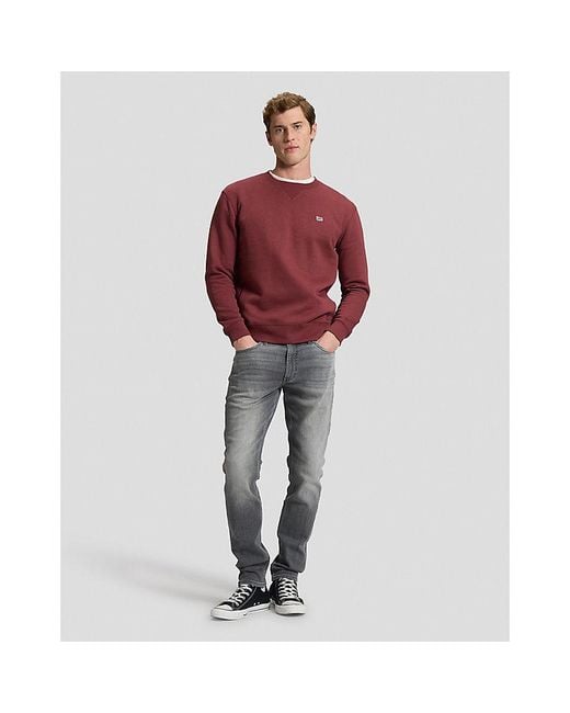 Lee Jeans Red Regular Patch Crew Sweatshirt for men