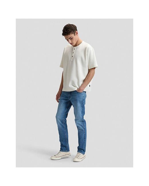 Lee Jeans White Relaxed Henley Tee for men