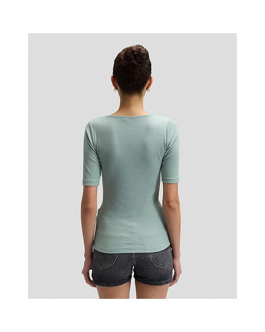 Lee Jeans Green Slim Squared Neck Tee