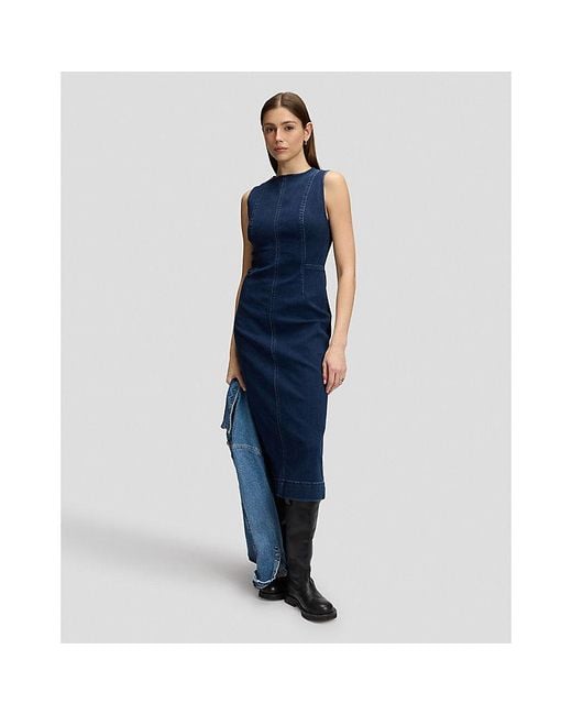Lee Jeans Blue Slim Shaped Long Dress Hearts