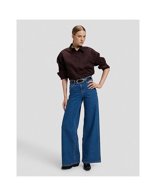 Lee Jeans Black Oval Buckle Leather Belt
