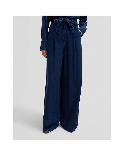 Lee Jeans Blue Regular Pleated Wide Leg Lightweight Jean Size 24X31