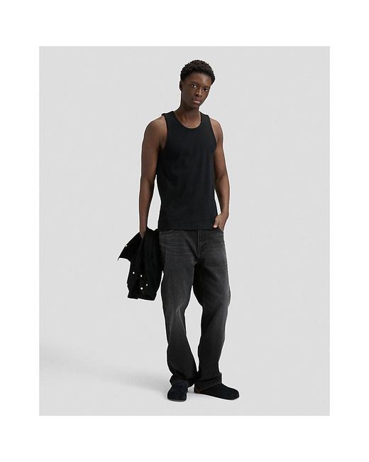 Lee Jeans Black Slim Ribbed Tank for men