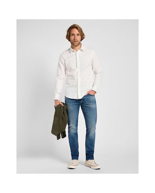 Lee Jeans White Regular Patch Shirt for men