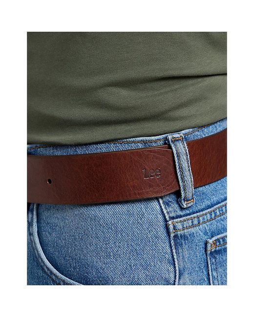 Lee Jeans Blue Leather Belt for men