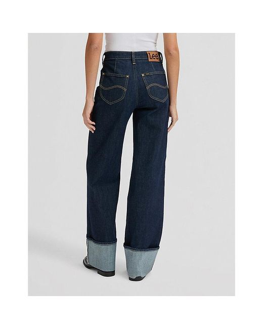 Lee Jeans Blue Stella Wide Leg Selvedge Denim Jean Size 24X31