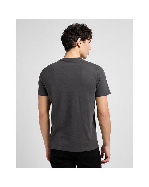 Lee Jeans Gray Regular Patch Logo Short Sve Tee for men