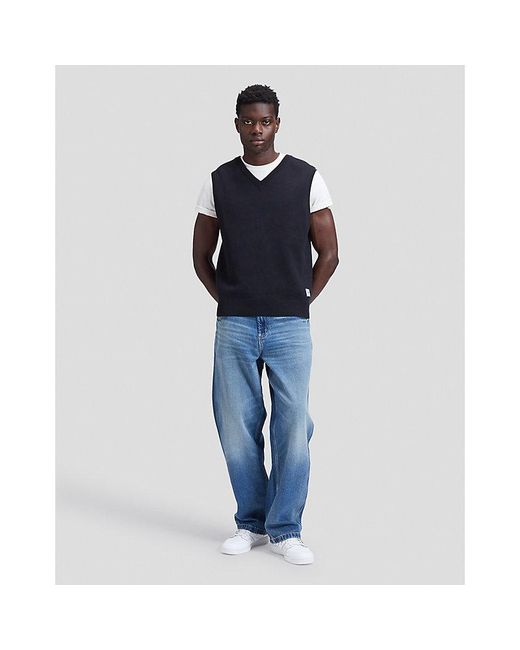 Lee Jeans Blue Workwear Relaxed Knit Vest for men