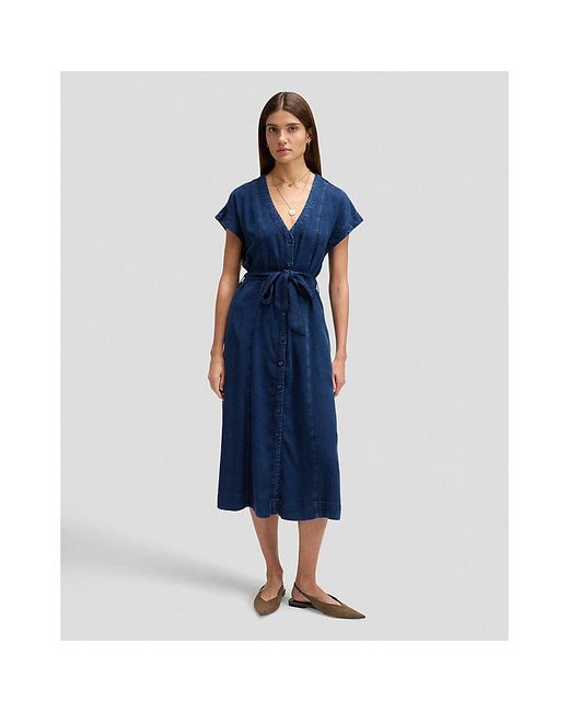 Lee Jeans Blue Regular Belted Midi Dress