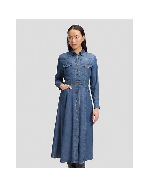 Lee Jeans Blue Regular Western Mid Calf Dress