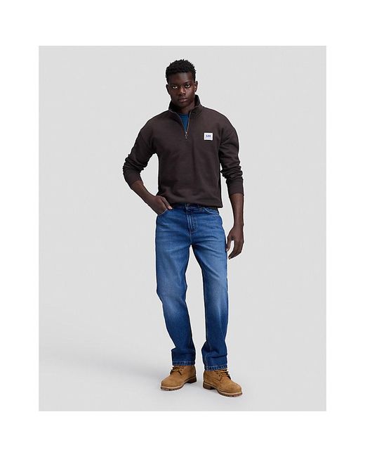 Lee Jeans Black Workwear Relaxed Half Zip Sweatshirt for men