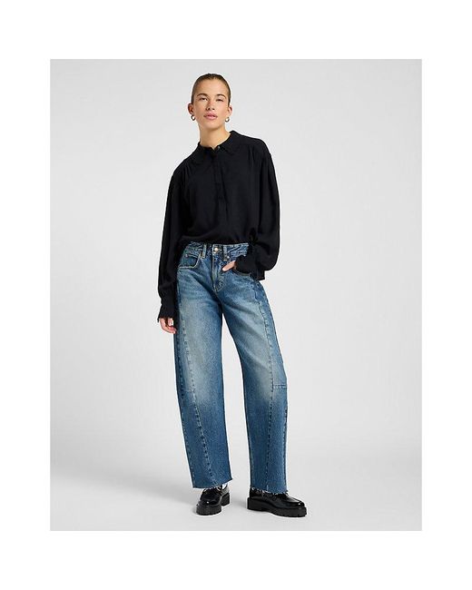 Lee Jeans Black Regular Statement Collar Shirt