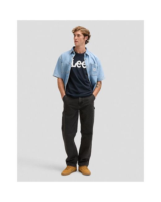 Lee Jeans Blue Regular Wobbly Logo Tee for men