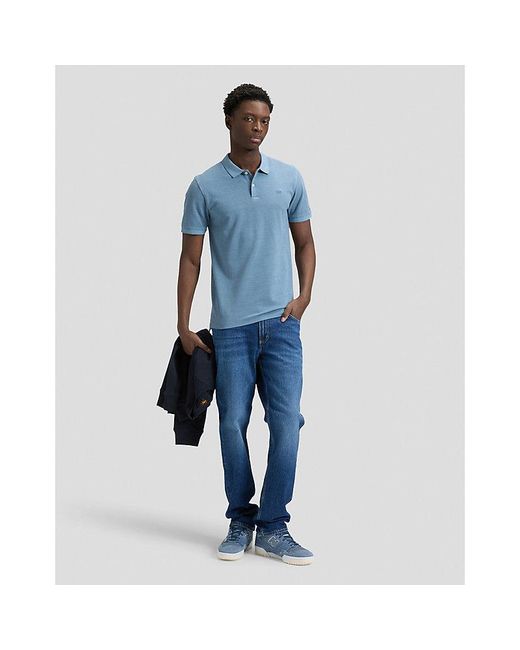 Lee Jeans Blue Regular Garment Dye Polo for men