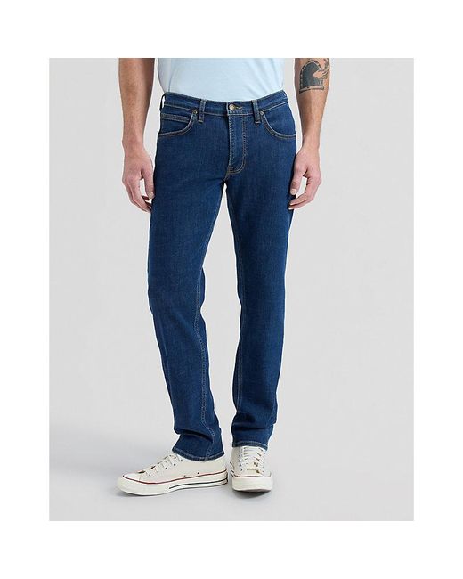 Lee Jeans Blue Daren Regular Straight Medium Stretch Jean Size 28X32 for men