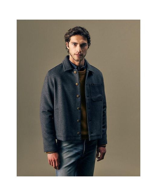 Lee Jeans Blue Relaxed Wool Jacket for men