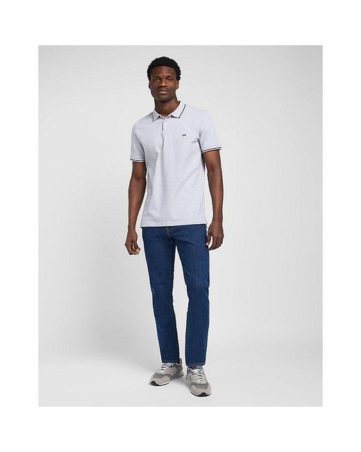 Lee Jeans White Regular Pique Polo for men