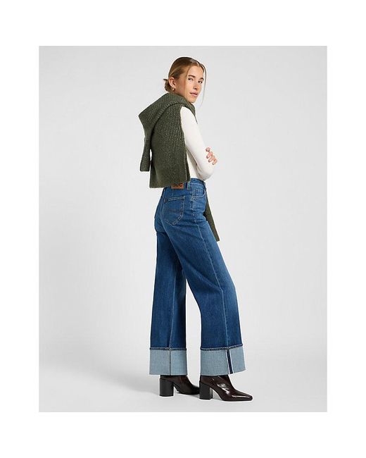 Lee Jeans Blue Stella Selvedge Denim Wide Leg Jean Size 24X31