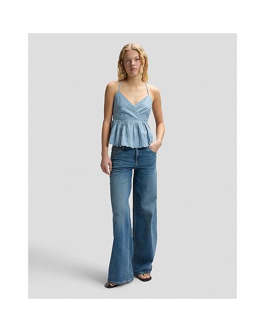 Lee Jeans Blue Slim Peplum Cami Shirt