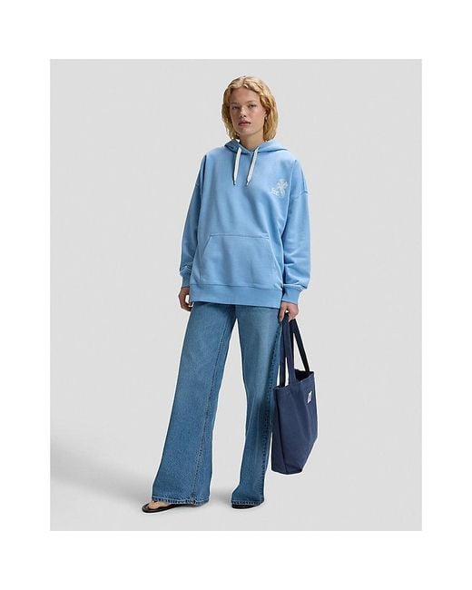 Lee Jeans Blue Loose Flower Hoodie