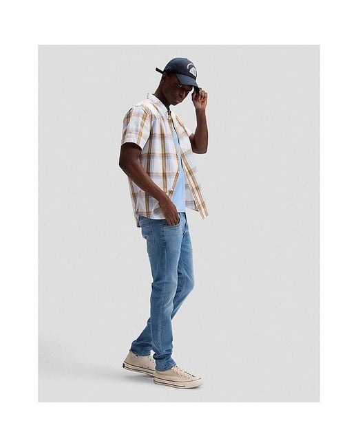 Lee Jeans Blue Regular Patch Logo Short Sve Tee for men