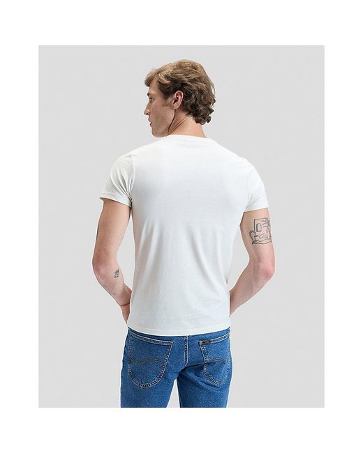 Lee Jeans White Twin Pack Slim Crew Tees for men