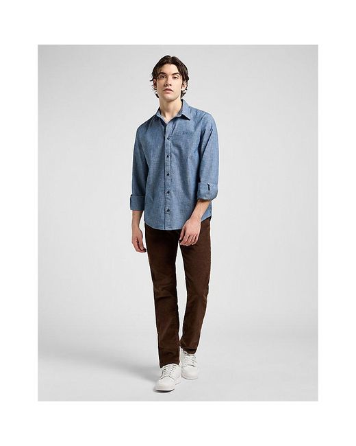 Lee Jeans Blue Regular Patch Shirt for men