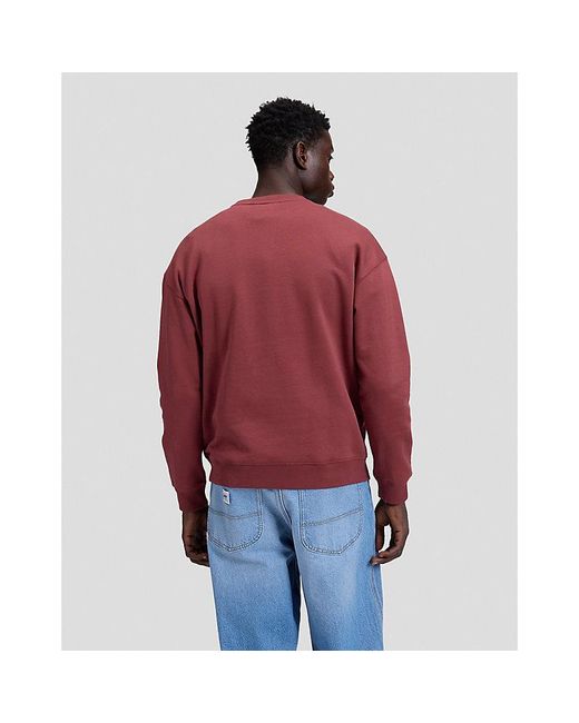 Lee Jeans Red Workwear Relaxed Sweatshirt for men