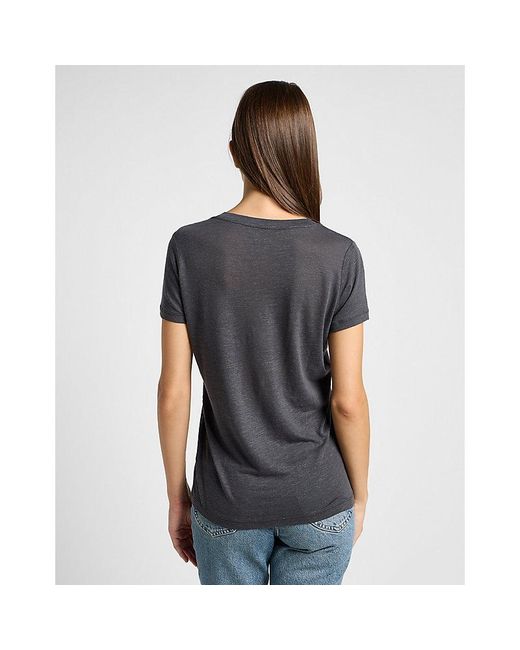 Lee Jeans Gray V Neck Regular Tee