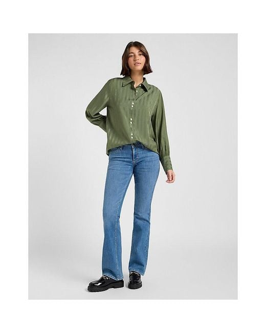 Lee Jeans Green Loose Balloon Sve Shirt