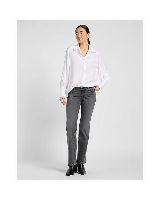 Lee Jeans White Loose Balloon Sve Shirt