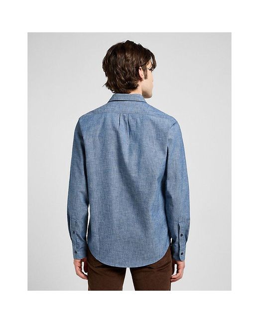 Lee Jeans Blue Regular Patch Shirt for men