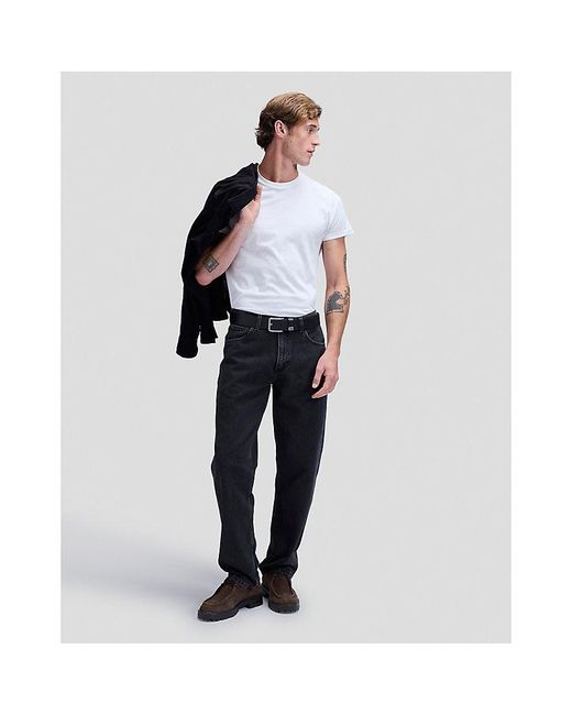 Lee Jeans White Leather Small Logo Belt for men