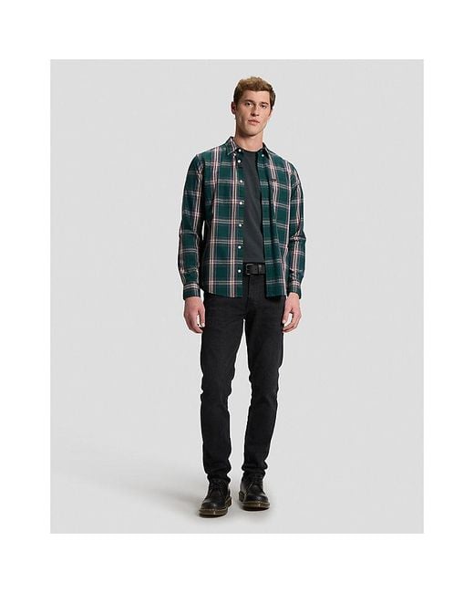 Lee Jeans Green Regular Lightweight Button Down Shirt for men