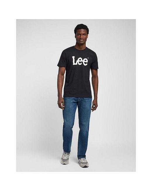 Lee Jeans Blue Regular Wobbly Logo Tee for men