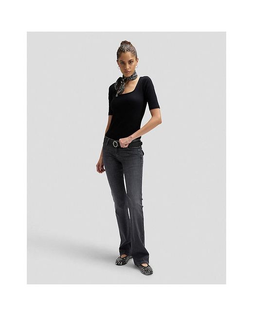 Lee Jeans Black Slim Squared Neck Tee
