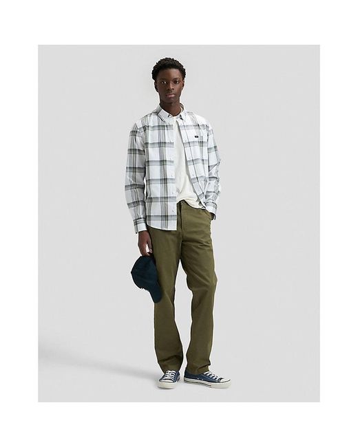 Lee Jeans Gray Regular Lightweight Button Down Shirt for men