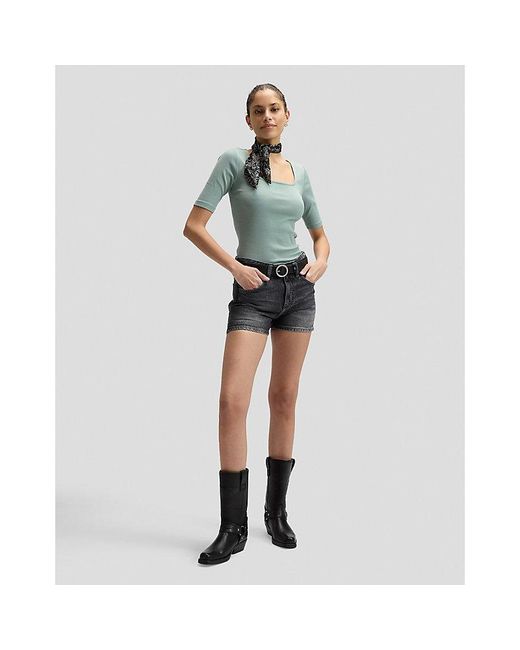 Lee Jeans Green Slim Squared Neck Tee