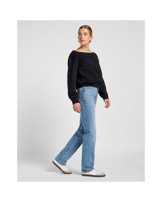 Lee Jeans Black Off Shoulder Regular Sweatshirt