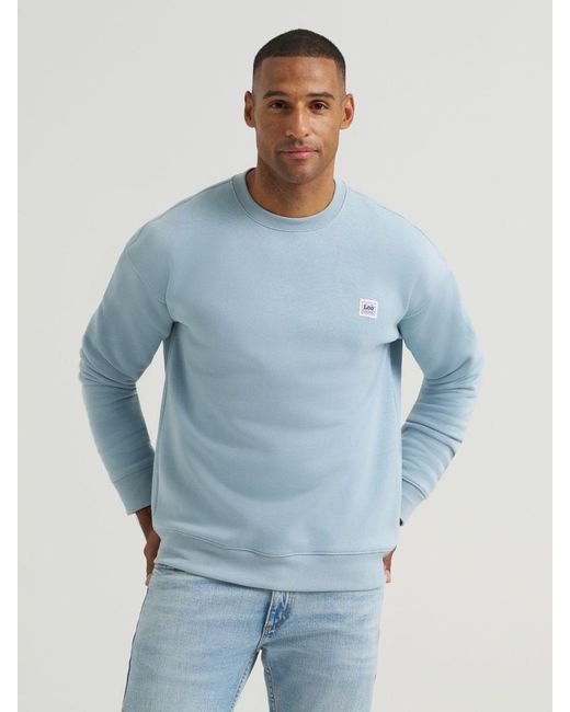 Lee Jeans Blue Mens Relaxed Fit Essential Workwear Sweatshirt for men
