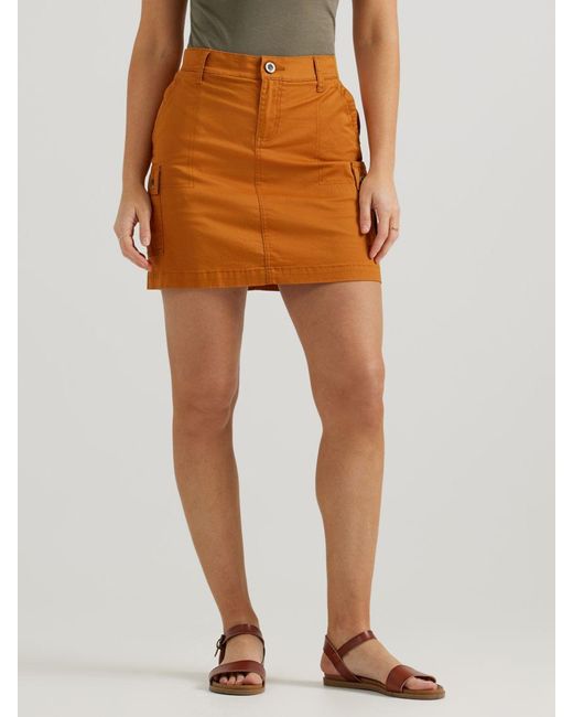 Lee Jeans Orange Womens Ultra Lux Comfort With Flex-to-go Skort