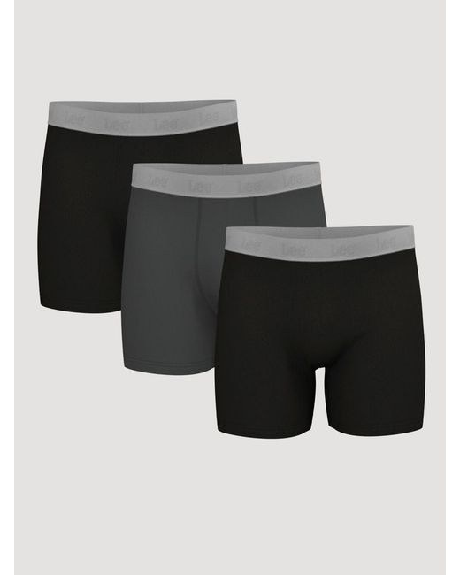 Lee Jeans Black Mens 3-pack Comfort Stretch Boxer Briefs for men