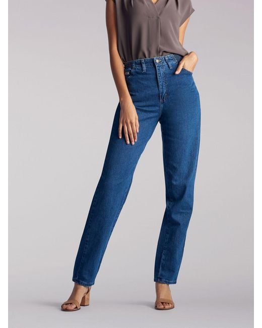 lee side elastic waist jeans