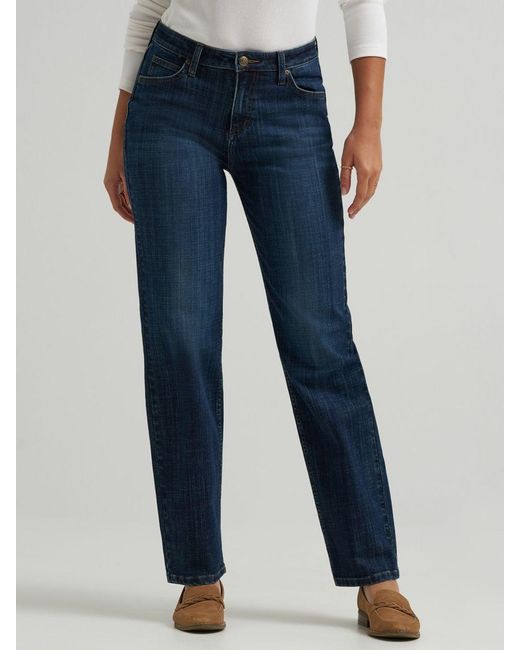 Lee Jeans Blue Womens Legendary Relaxed Straight Jeans