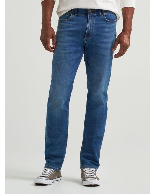Lee Jeans Blue Extreme Motion Single Layer Warming Regular Taper Jeans for men