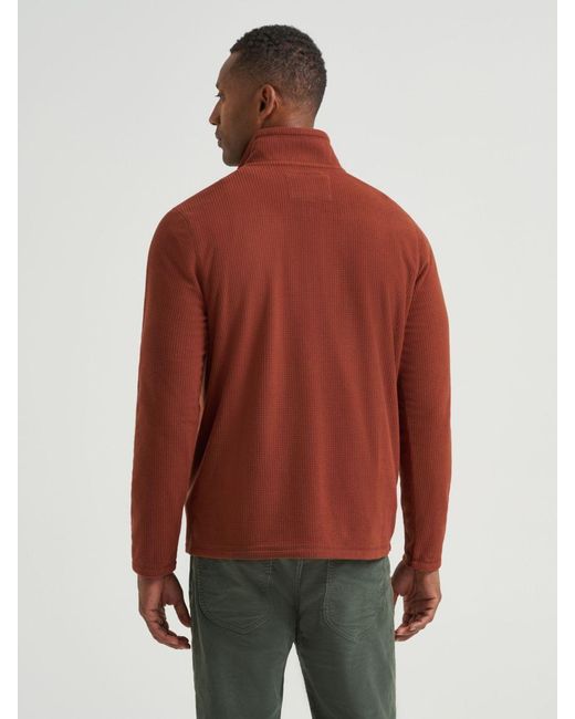 Lee Jeans Red Mens Polar Fce Quarter Zip Mock Neck Sweater for men