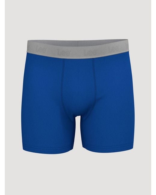 Lee Jeans Blue Mens 3-pack Comfort Stretch Boxer Briefs --cobalt for men