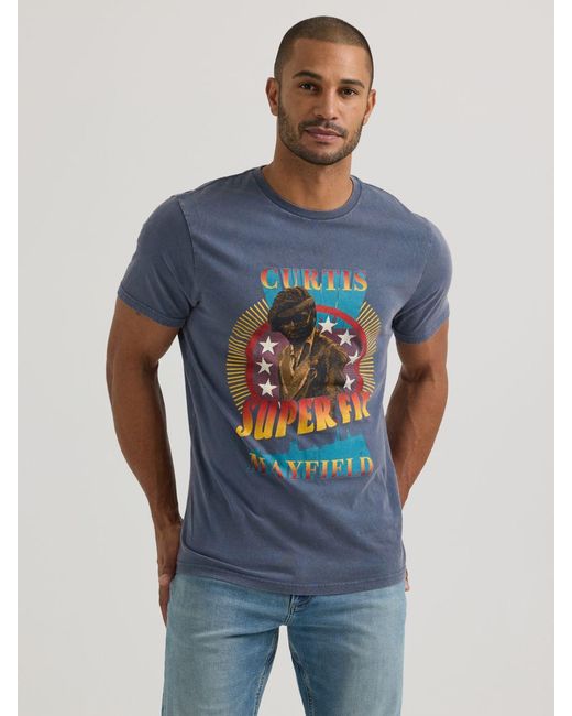 Lee Jeans Mens Curtis Mayfield Graphic T-shirt in Blue for Men | Lyst