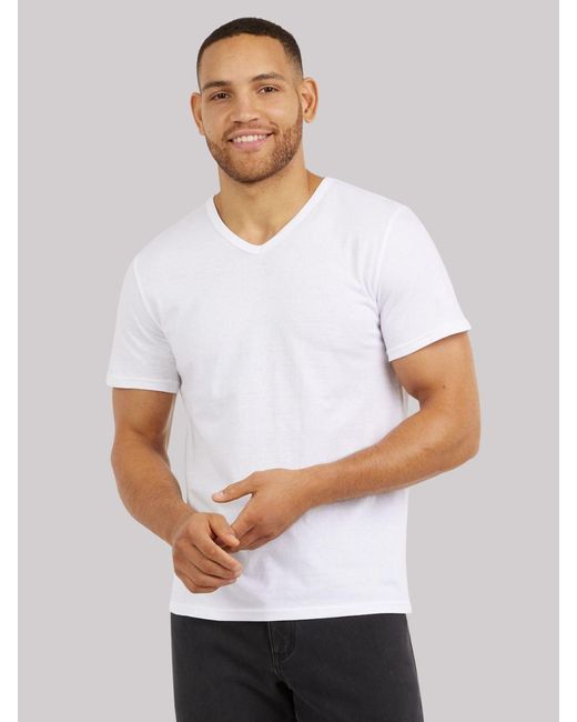 Lee Jeans White Mens 3-pack V-neck T-shirt for men