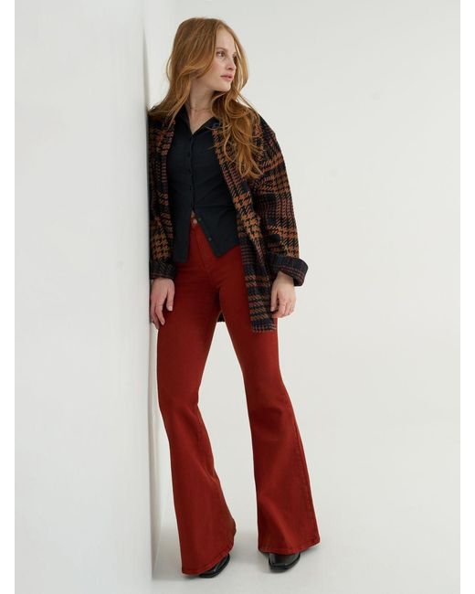 Lee Jeans Red Womens High Rise Ever Fit Flare Jeans